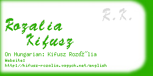 rozalia kifusz business card